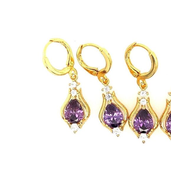 2 Pairs of Amethysts Earrings - Picture 2 of 5